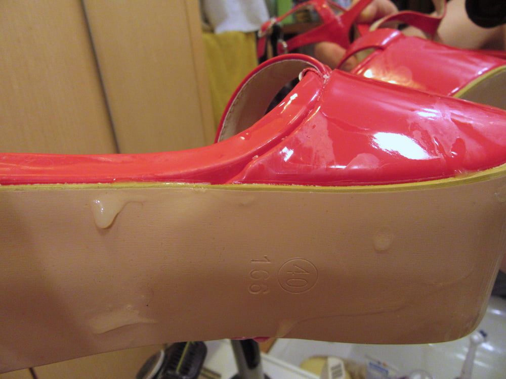 red platform sandals  #36