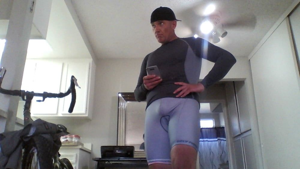 WHAT I WEAR TO MY COED CYCLING GROUP....BULGING SPANDEX! #7