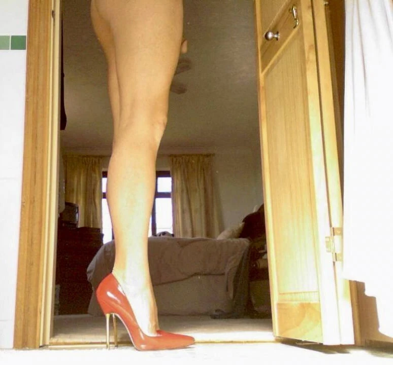 Red swimsuit and heels #11