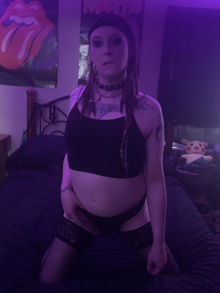 Goth Trans girl in bondage  #2