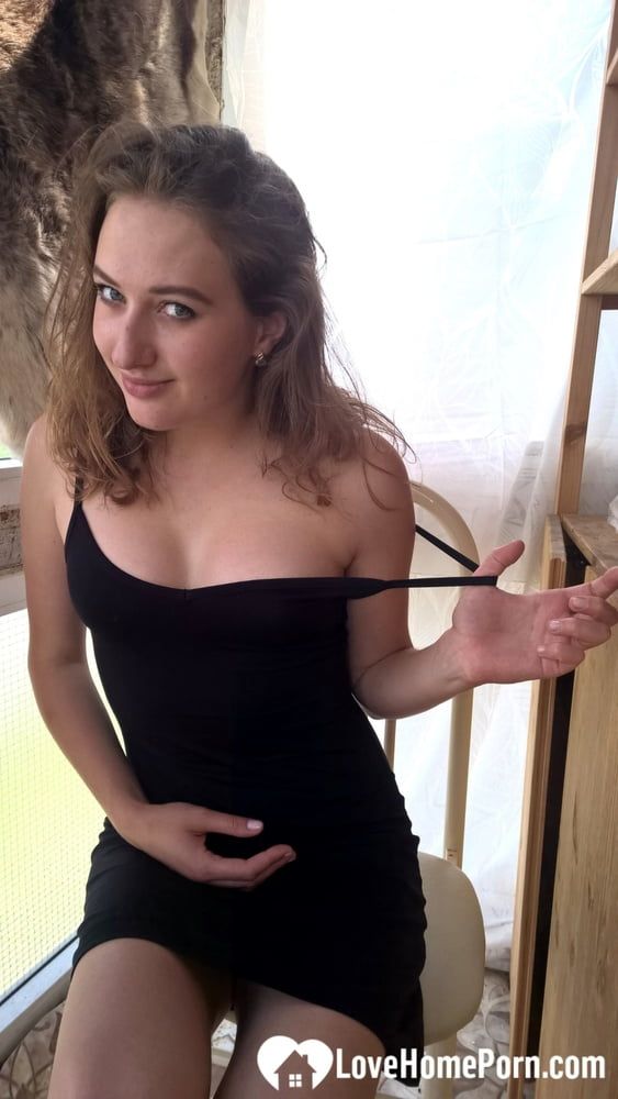Nerdy cutie tries on some sexy clothes #10