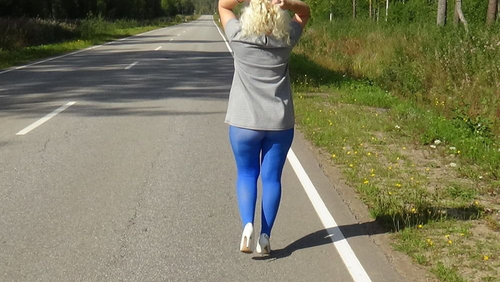 my ass in black pantyhose in nature #15