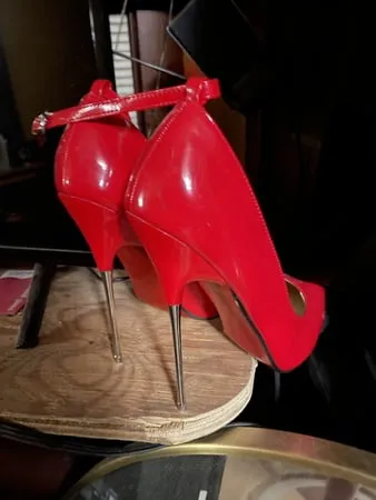 red stilettos         