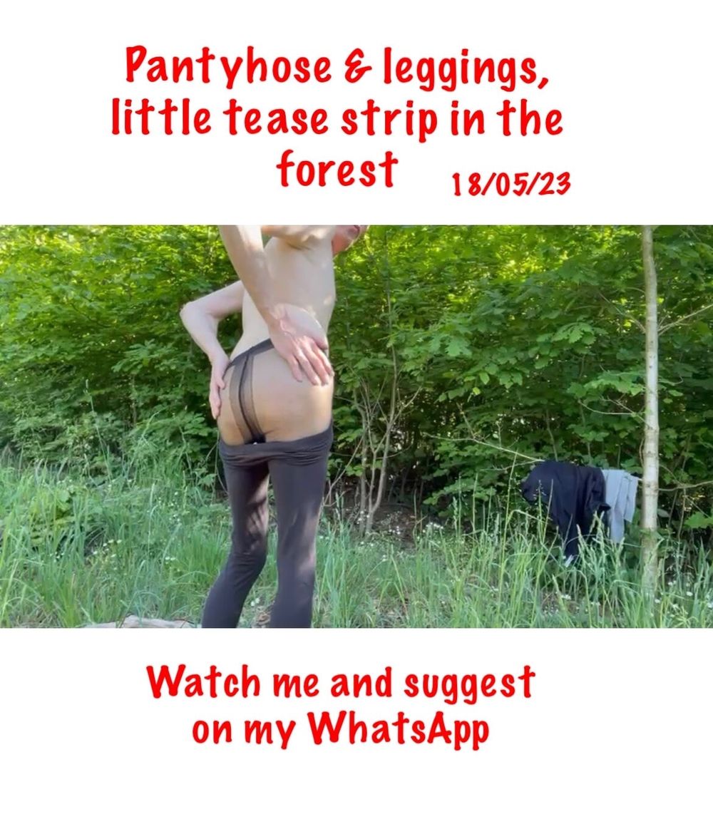 PANTYHOSE STRIP IN FOREST (screenshots from my video) #2