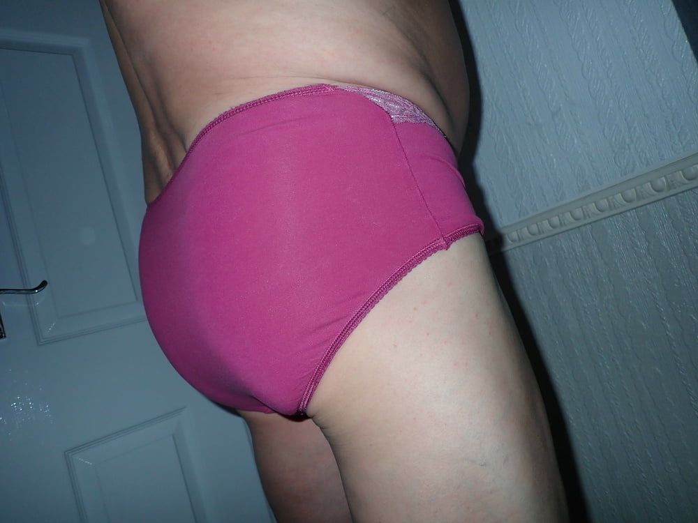 close up cock and me in my wifes panties #8