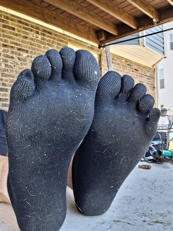 My feet in black toe socks