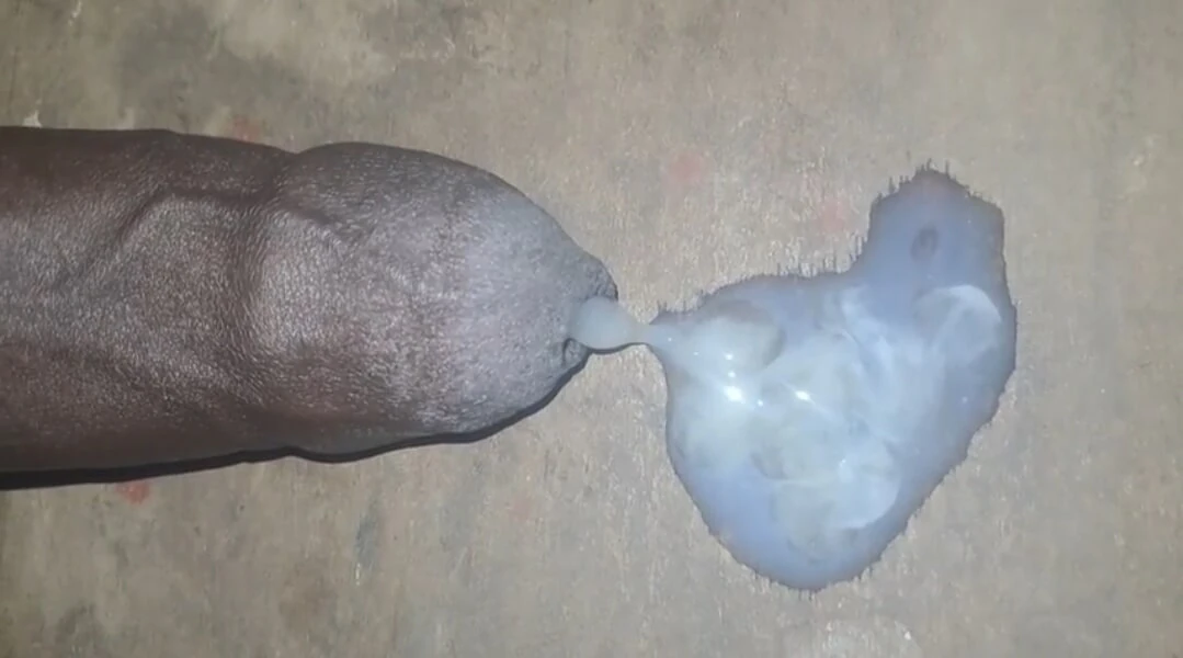 A big black cock full of cum