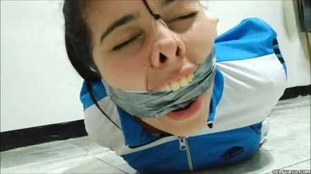 jogger gagged with sweaty socks after her run selfgags         