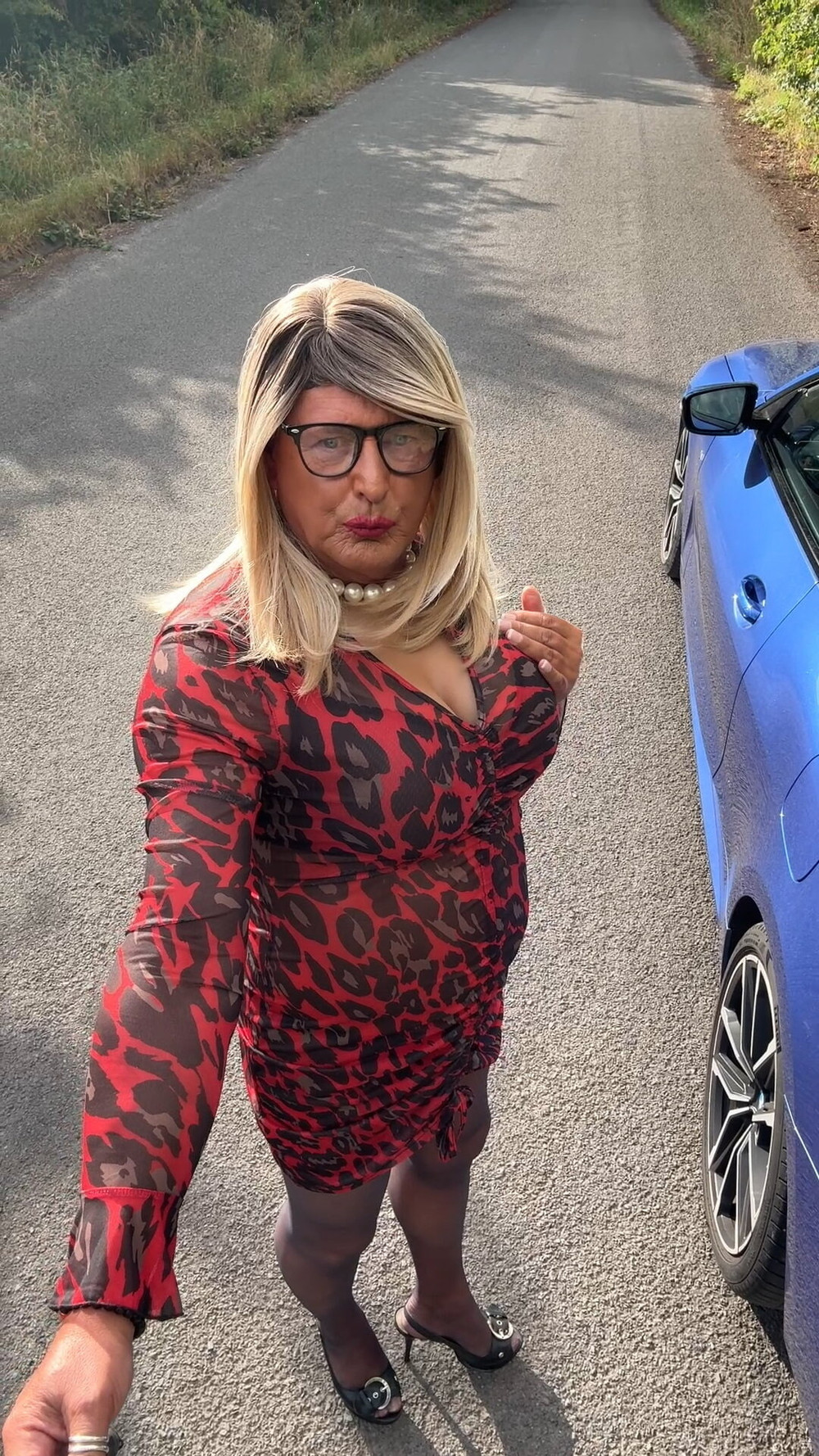 Sexy Crossdresser Kellycd2022’s in red animal print  #52