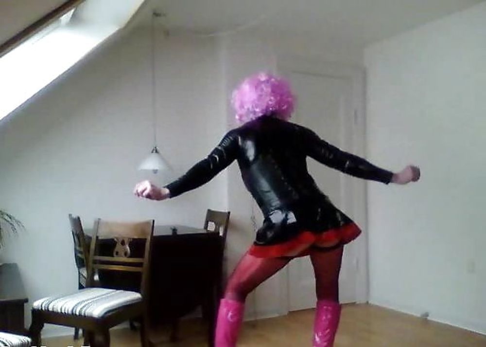 Latex and leather crossdresser #21