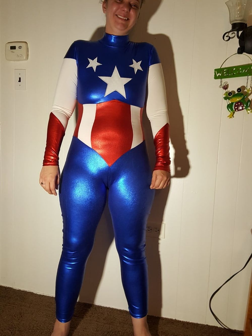 Lexi In A Shiny Spandex Superhero Costume #4