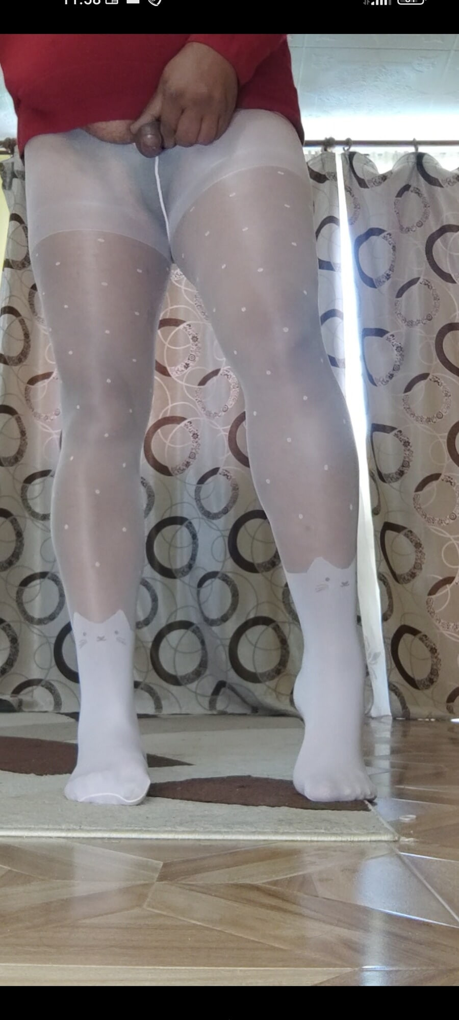 White pantyhose for teen #46