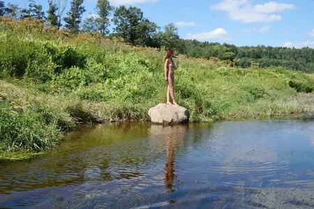 on the stone in volga river         