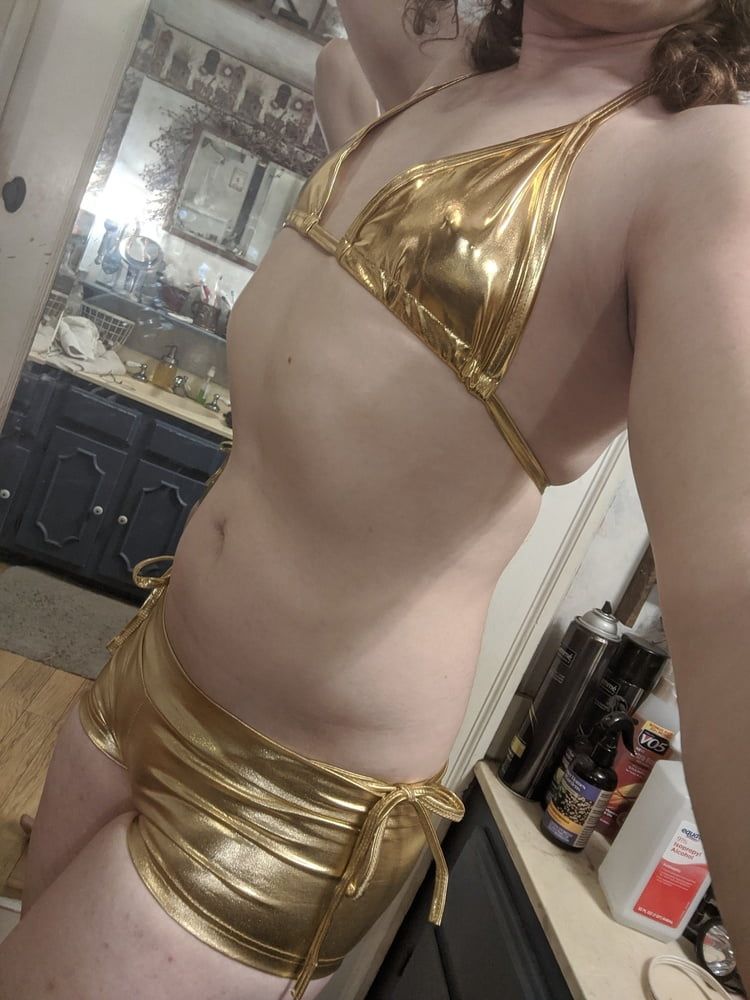 Gold Bikini and Shorts #32