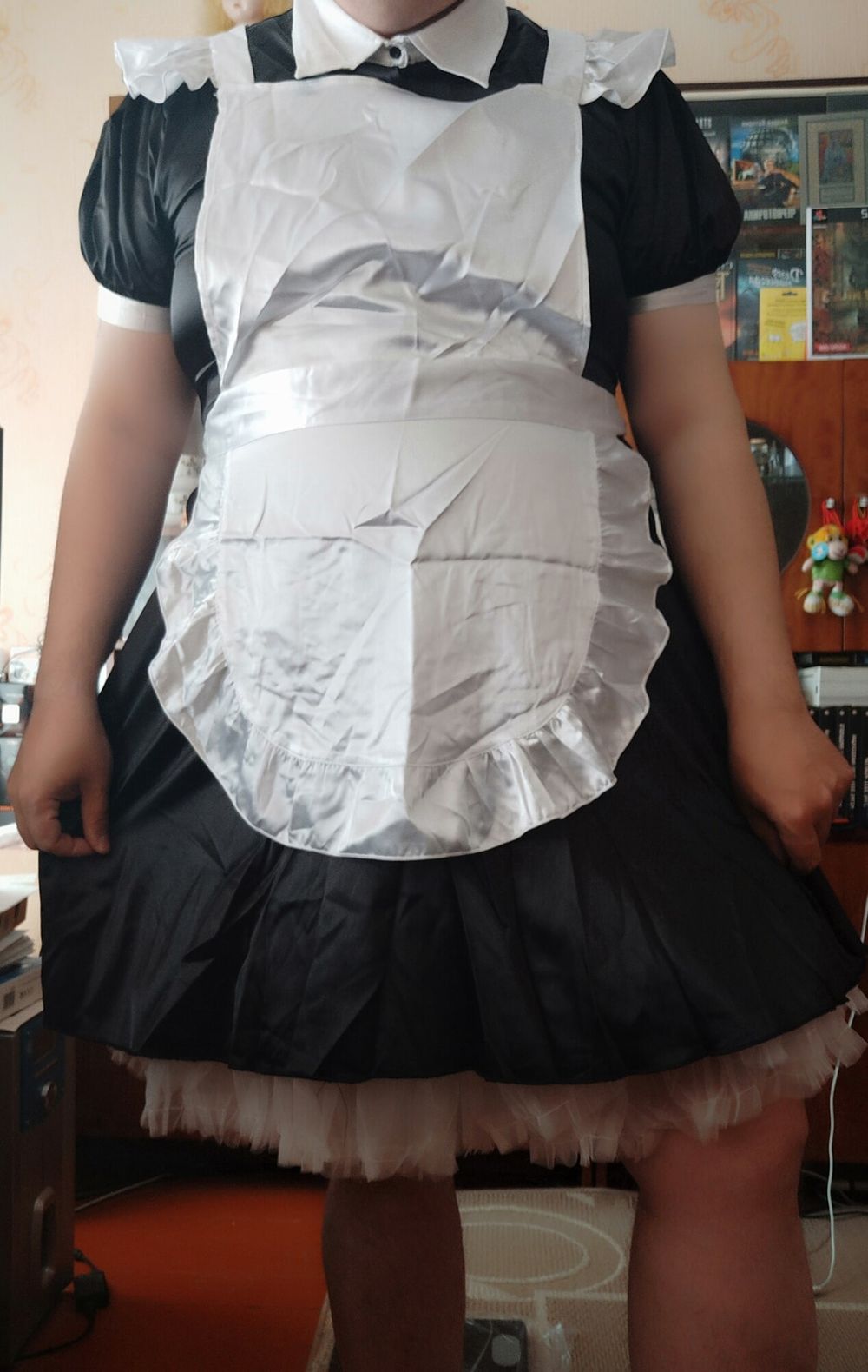 Sissy maid Aleksa dressing and undressing #2