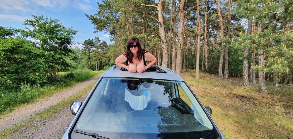 Beatiful busty bbw in germany car in czech wood :-) #9