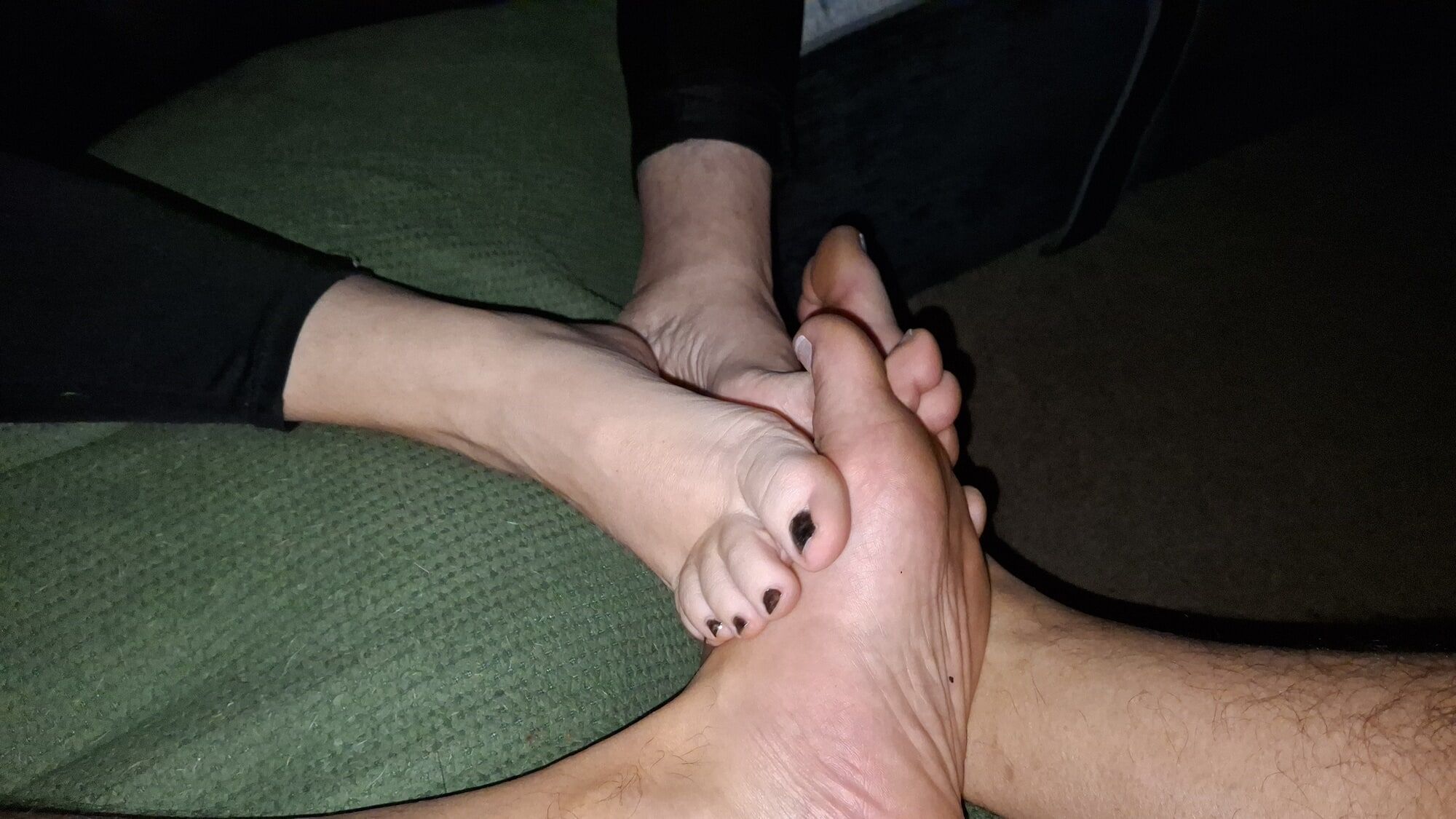 Playing footsie with my cock out #16