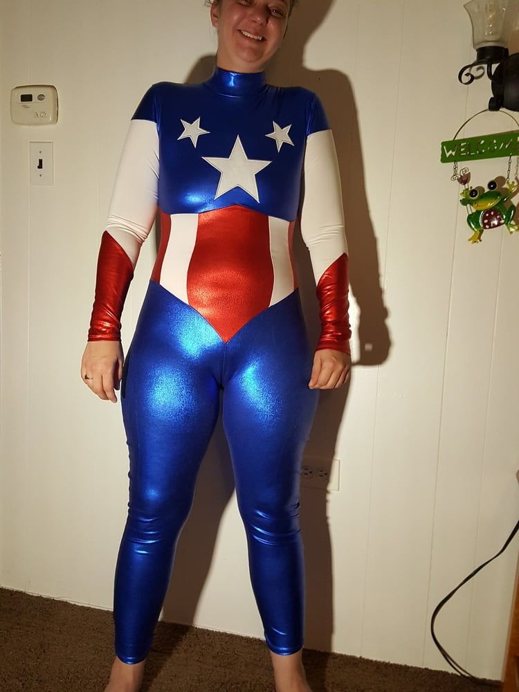 Lexi In A Shiny Spandex Superhero Costume #4