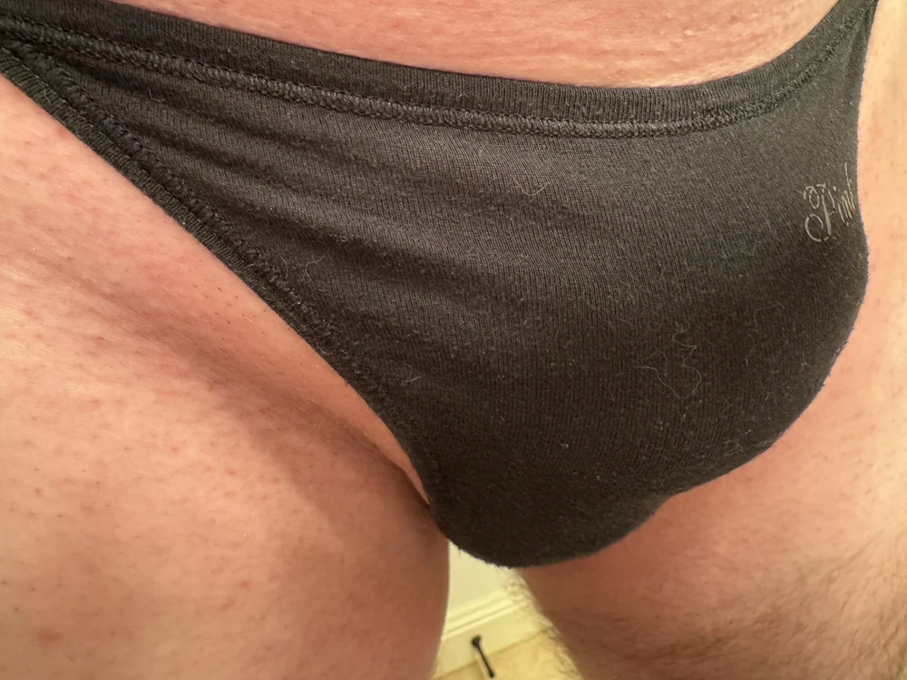 Cock in black thong #5