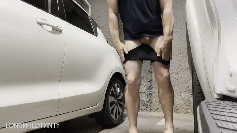 straight guy goes nude in car park #3