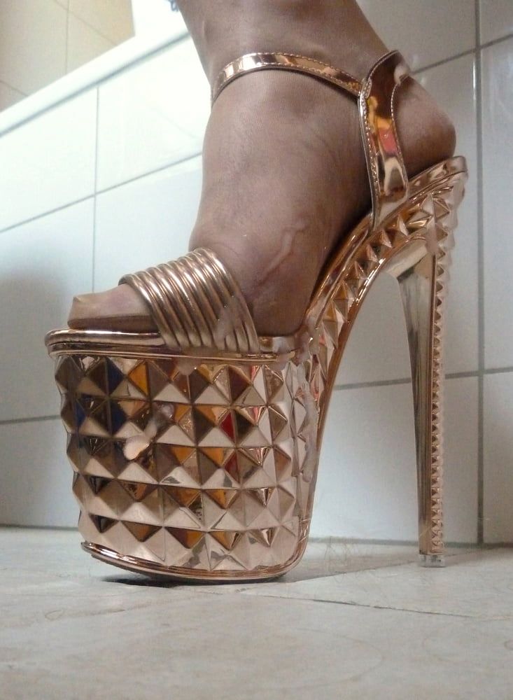 golden platform high heels #20