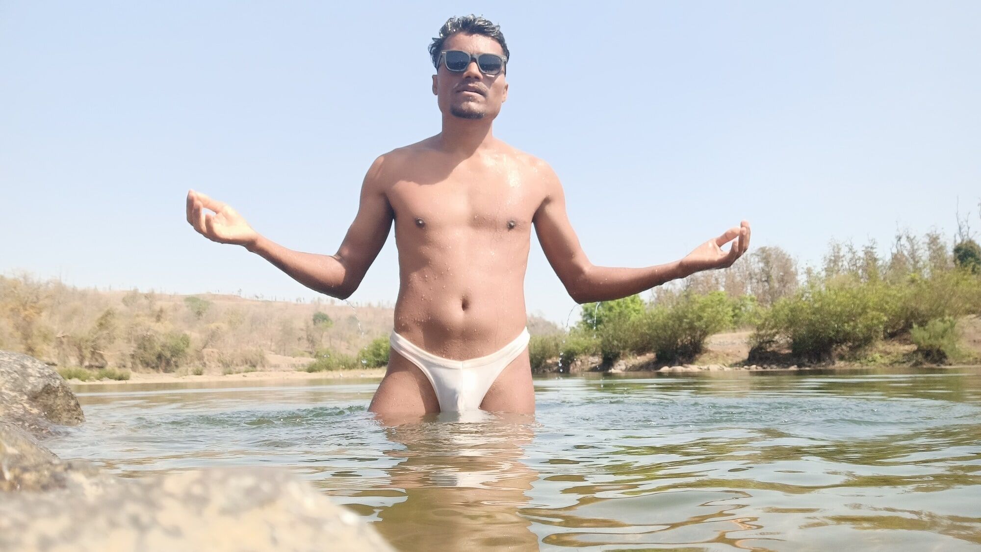 Sanju gamit on river advanture hot and sexy looking in man  #44