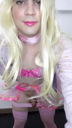 sissy crossdresser princcess playing         