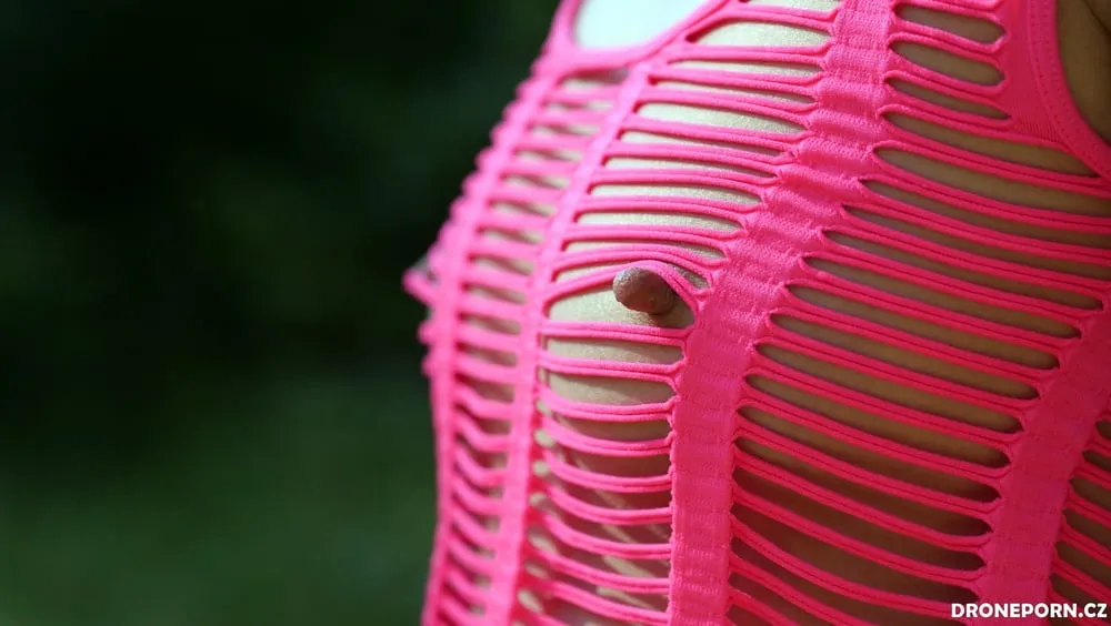 Hot teen in pink dress