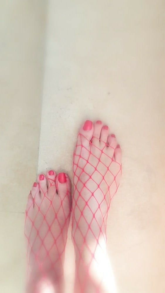 Red Nail Polish Feet #3