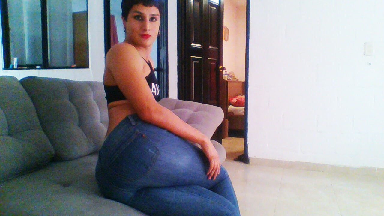 beautiful effeminate transsexual seducing with her big ass #2