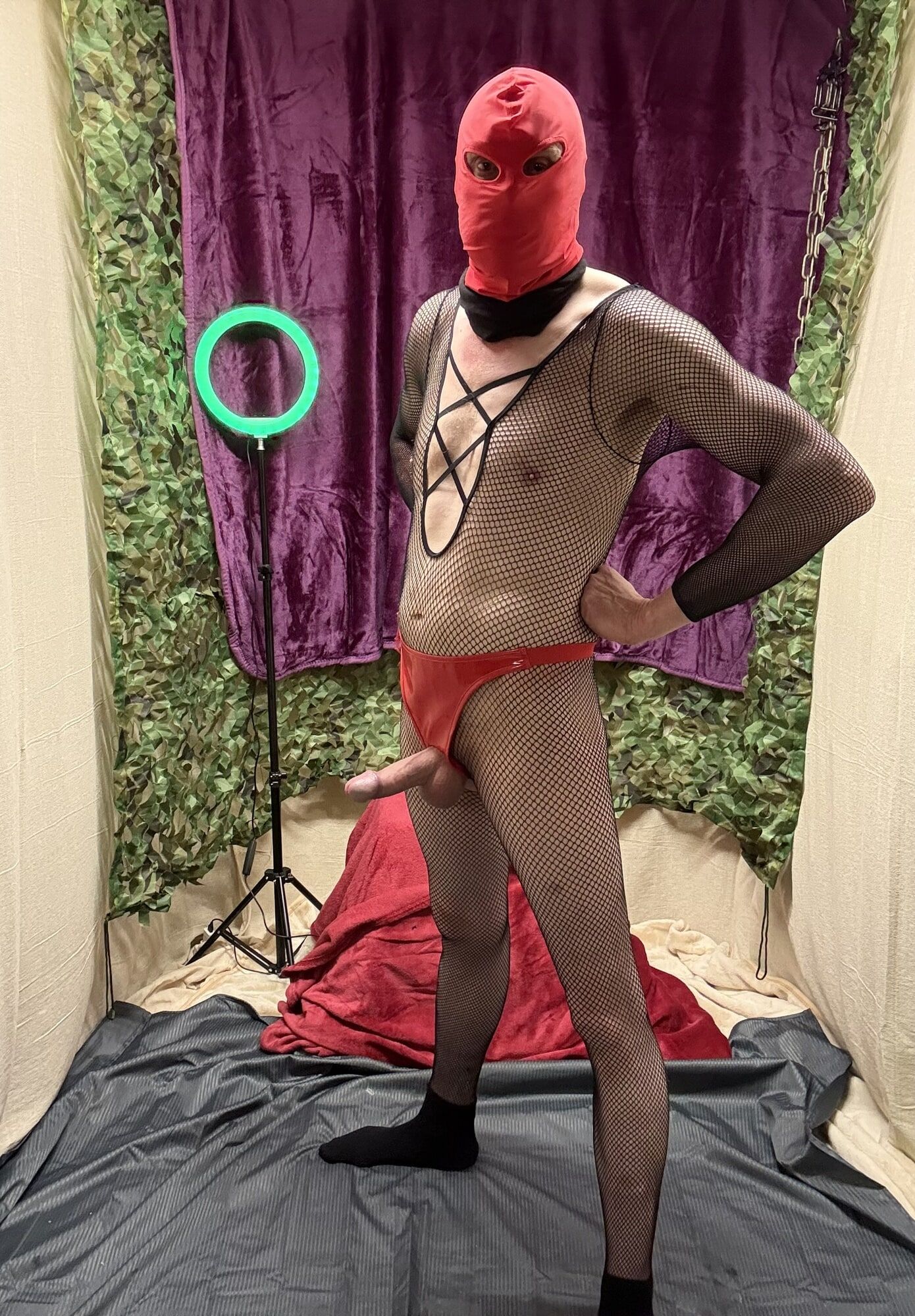 Solo Juicy Cock With Fishnet Body Stocking  #9