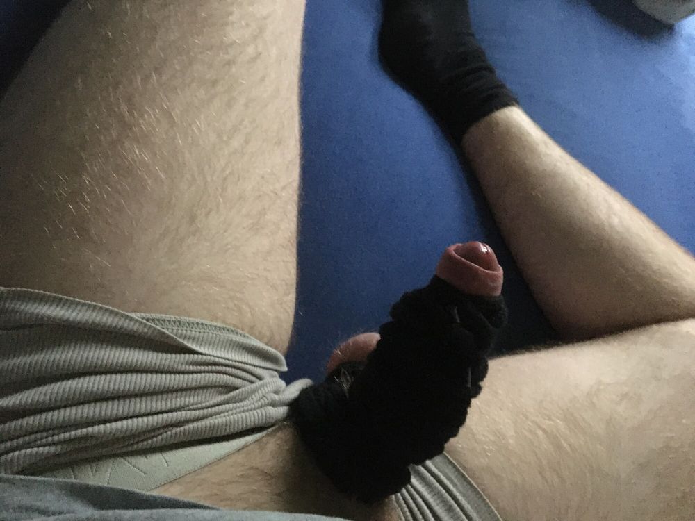 Hairy Cock And Balls Bound With Long Cord  #13