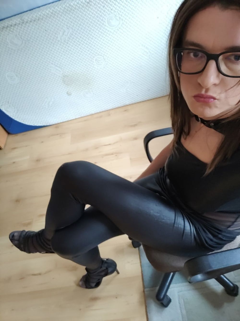 Black leggings, Black stockings and Black high heels #2