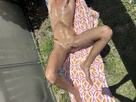 Husband Tans Naked