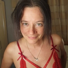 Lady in red lingerie