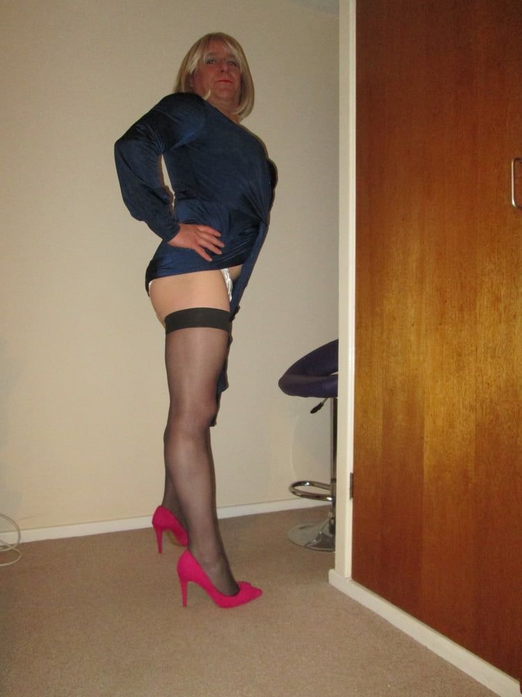 SISSY SATIN DRESS AND PINK HEELS #14