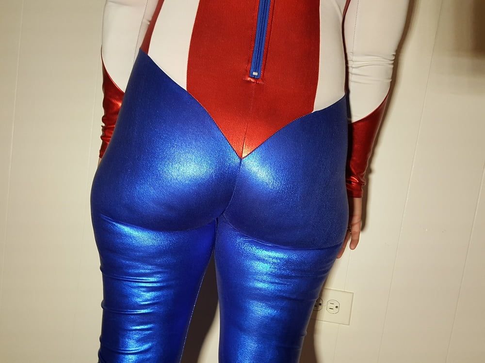 Lexi In A Shiny Spandex Superhero Costume #13