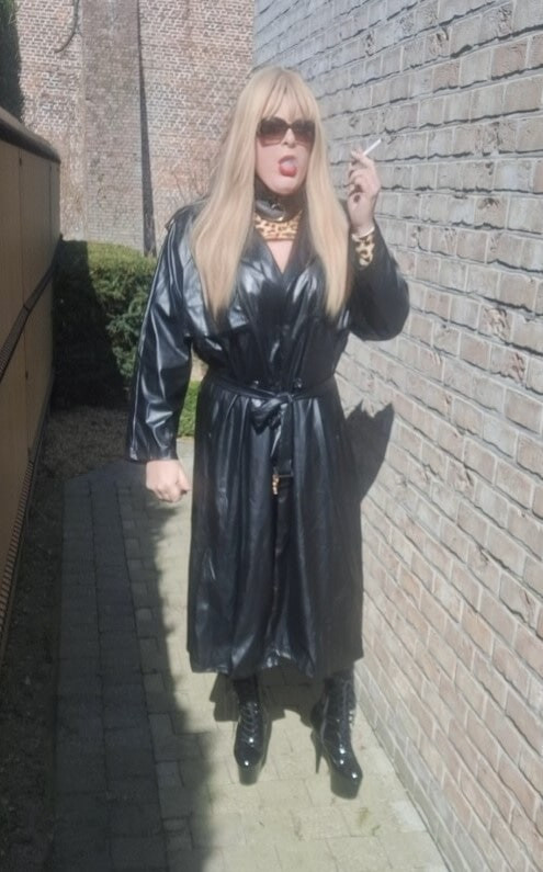 Smoking in black coat #3