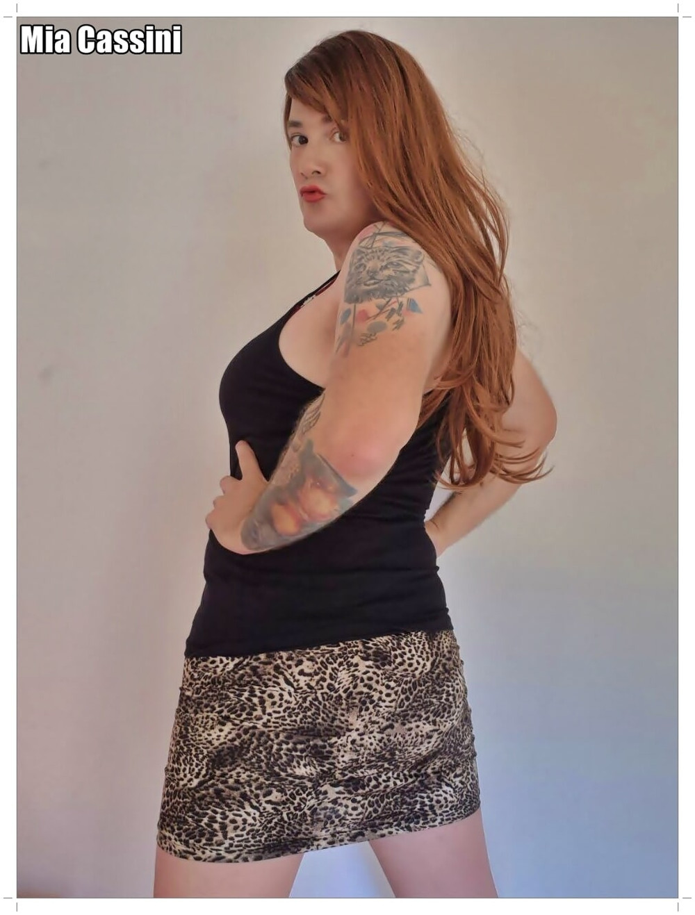Leopard Miniskirt, different Tops #11
