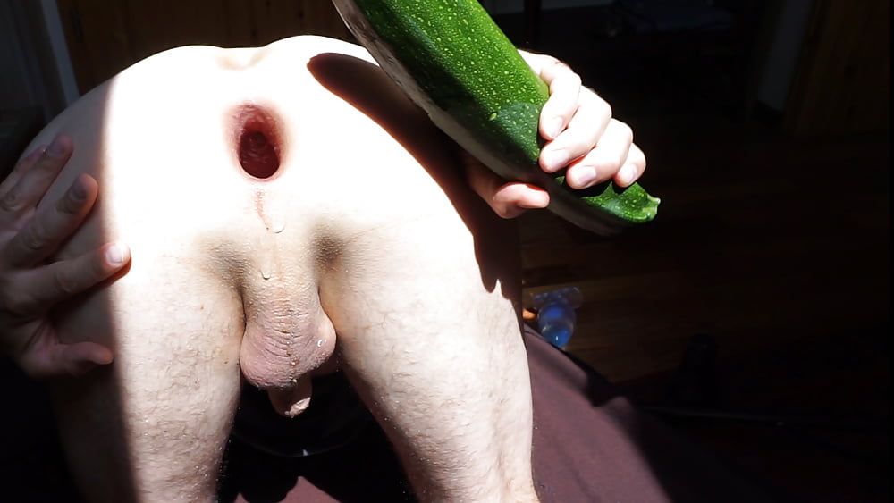 My asshole fucked by giant zuchini biiig gape #15