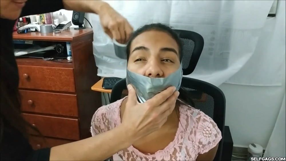 Petite Girl Silenced With BIG Tape Gag! - Selfgags #8