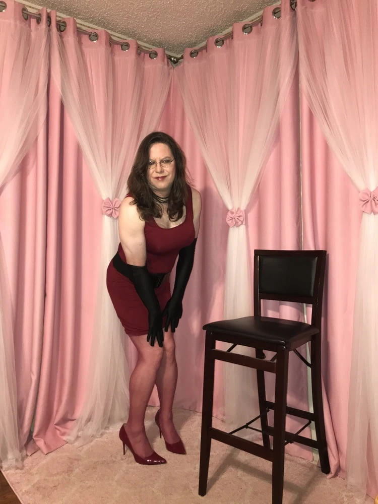 Joanie - Wine Red Pencil Dress #42