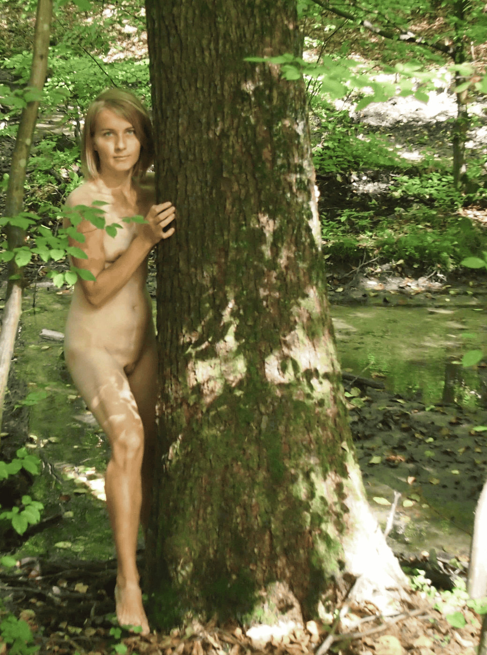 Shy smooth girl in the forest #14