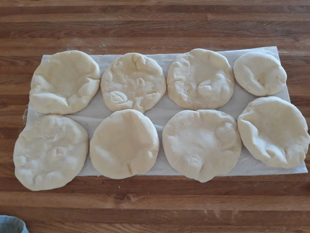 made fresh pita pocket bread