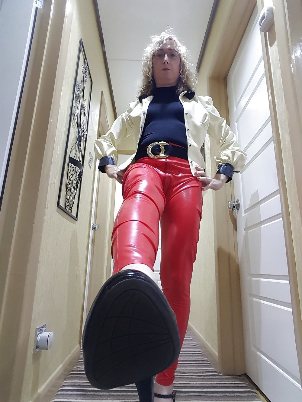 White latex jacket and red latex trousers #5