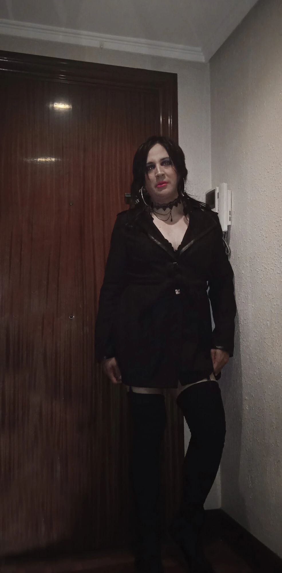 sissy taniax -black dress with roses #3