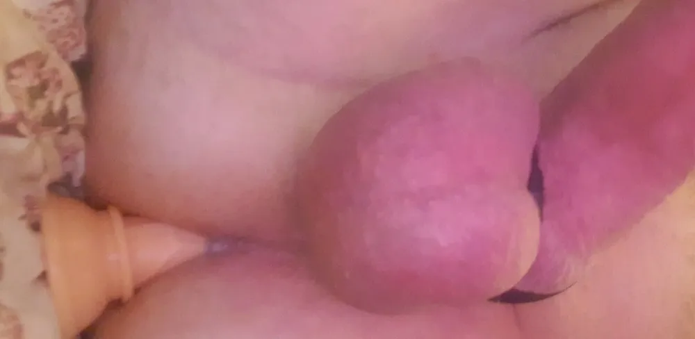 lying and playing with my little cock and riding a dildo in  #3