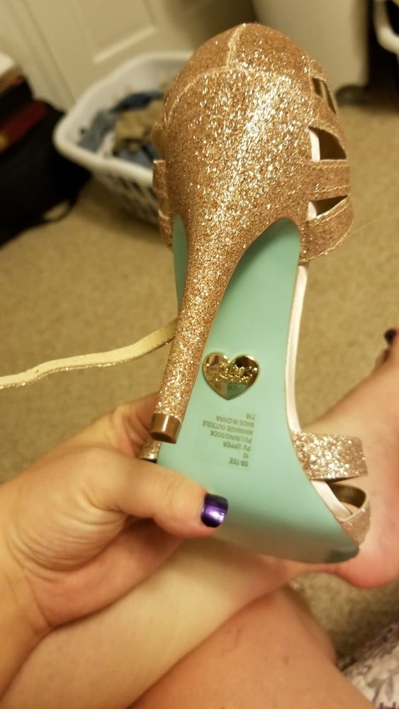 Playing in my shoe closet pretty feet heels flats milf  wife #14
