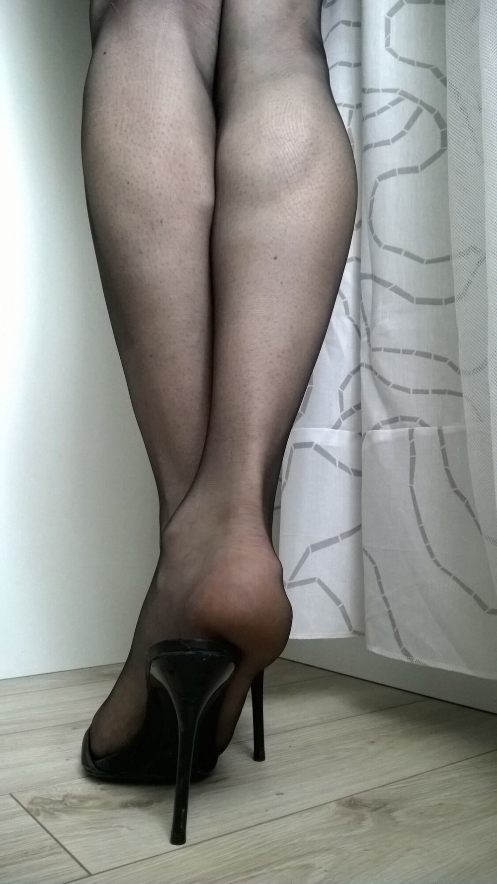 Black nylon hosiery #18