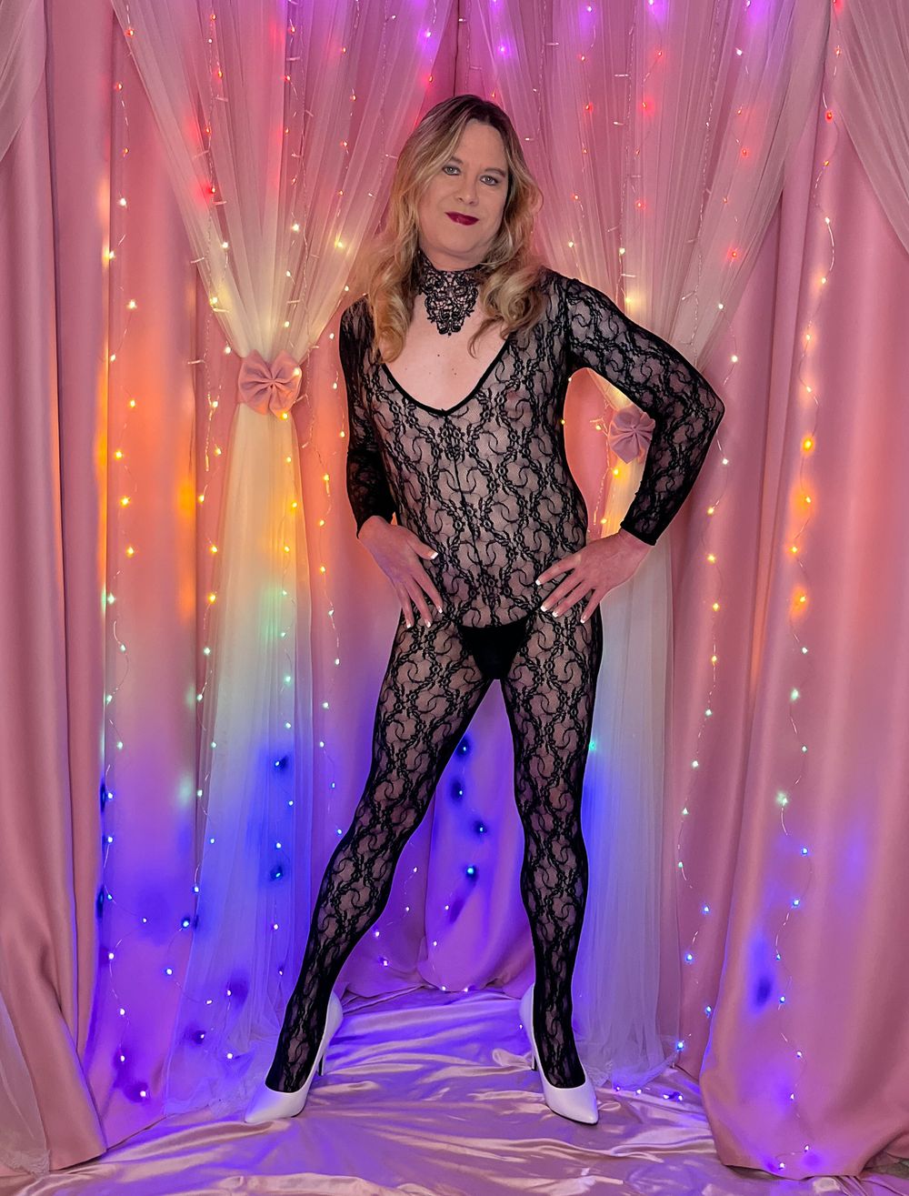 Joanie - Black Lace Bodystocking #7